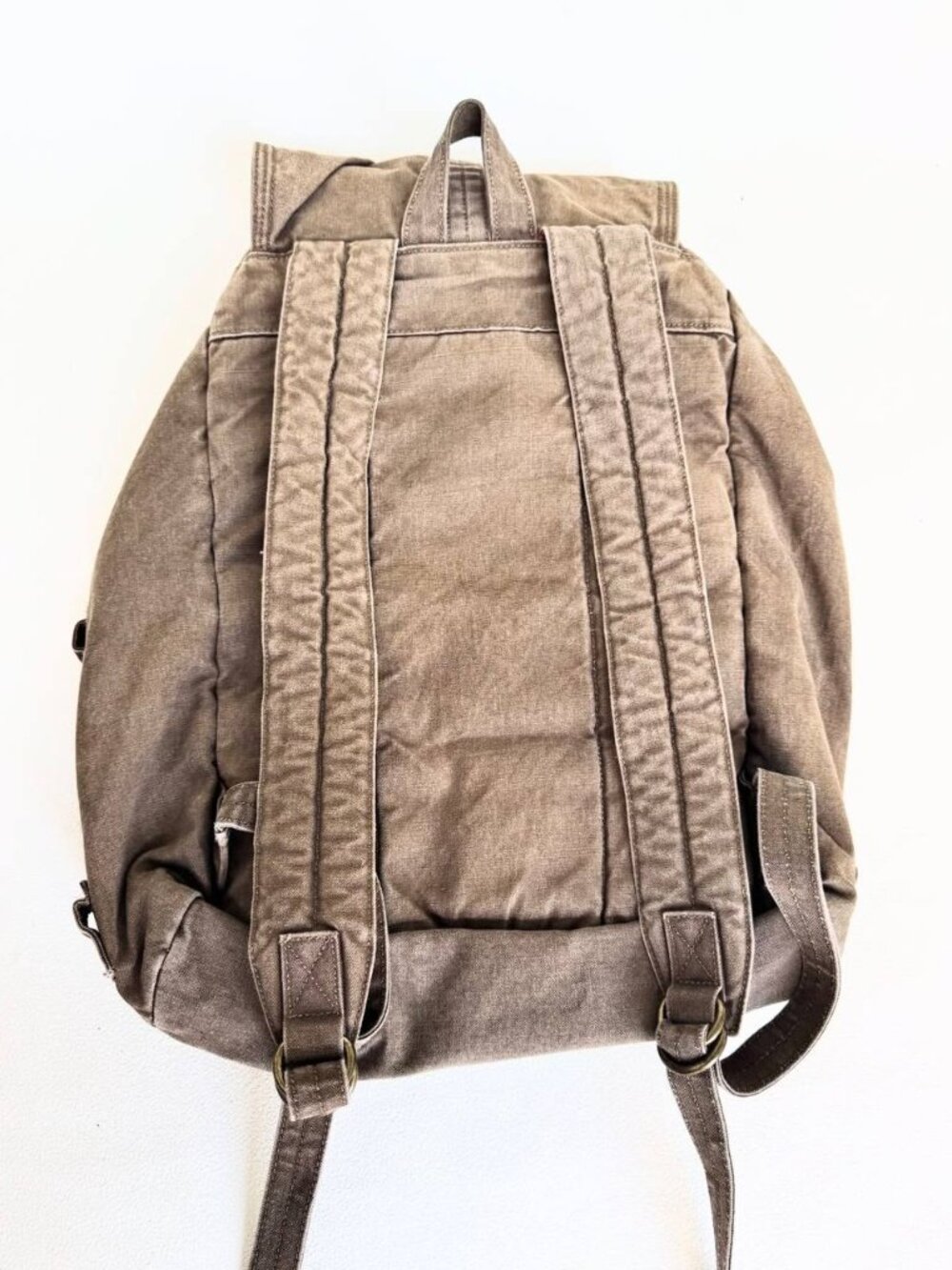 Vintage Canvas Backpack with Utility Pockets – Casual Travel School Bag - Picture 4 of 6